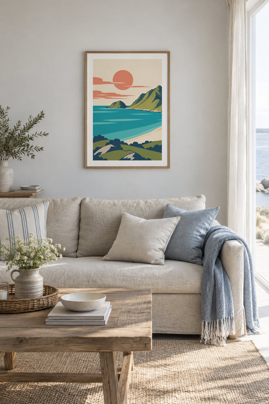 Haukland – Stranden og fjellene – Venstre del
