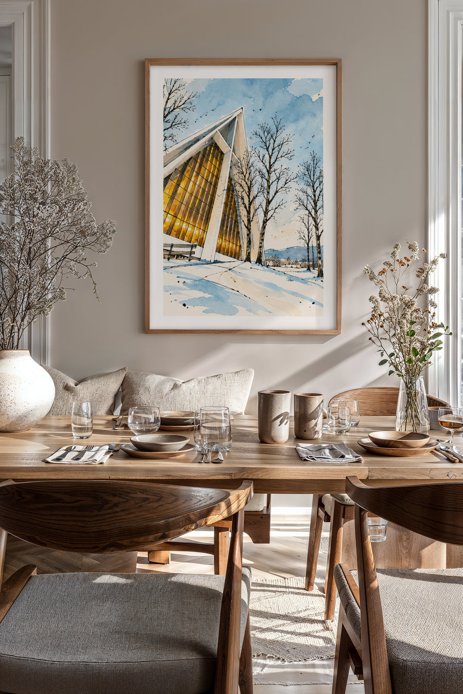 Tromsø – Ishavskatedralen i vinterlys