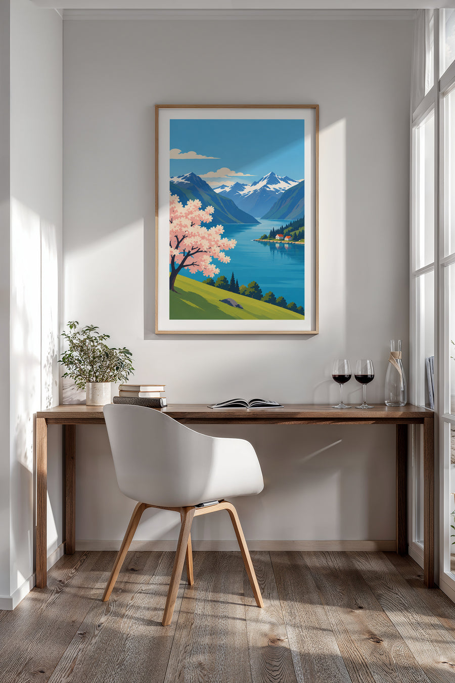 Vår ved fjorden – Rosa blomstring