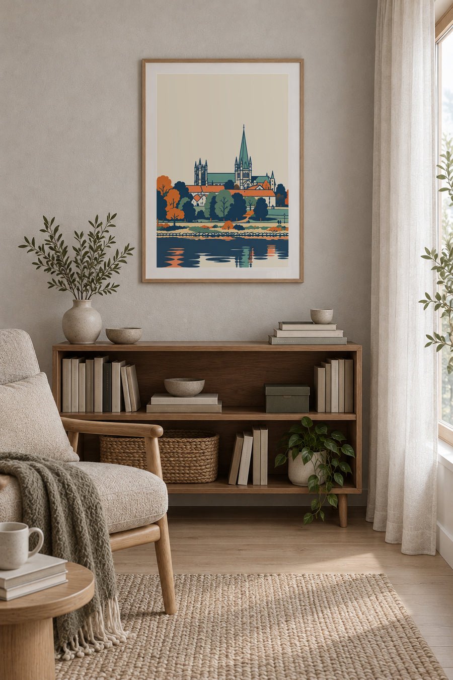 Trondheim – Nidarosdomen ved Nidelva – Venstre del